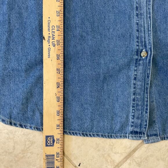 Quizz Woman Denim Shirt women’s size 22 Short Sleeve Embroidered Noah's Ark - Picture 8 of 9